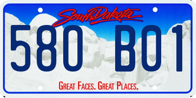 SD license plate 58OB01