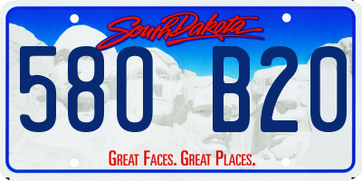 SD license plate 58OB20