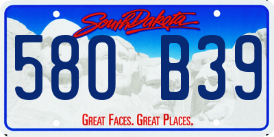 SD license plate 58OB39