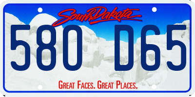 SD license plate 58OD65