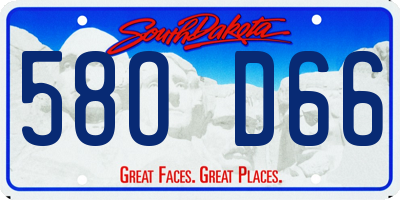 SD license plate 58OD66