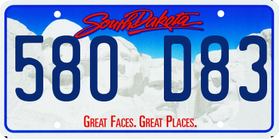 SD license plate 58OD83