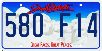 SD license plate 58OF14