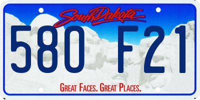 SD license plate 58OF21