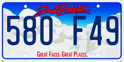 SD license plate 58OF49