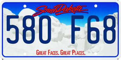 SD license plate 58OF68