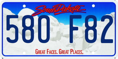 SD license plate 58OF82