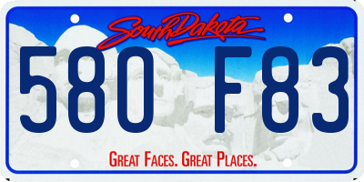 SD license plate 58OF83