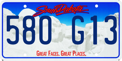 SD license plate 58OG13