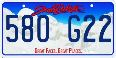 SD license plate 58OG22