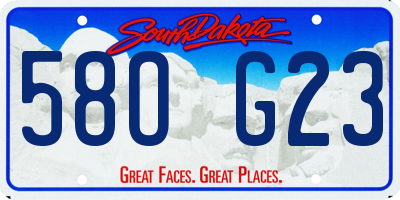 SD license plate 58OG23