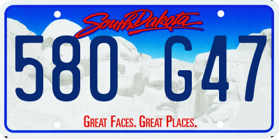 SD license plate 58OG47