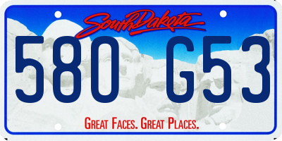 SD license plate 58OG53