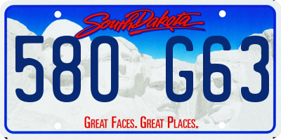 SD license plate 58OG63