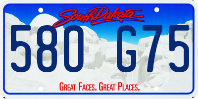 SD license plate 58OG75