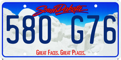 SD license plate 58OG76