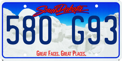 SD license plate 58OG93