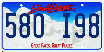 SD license plate 58OI98