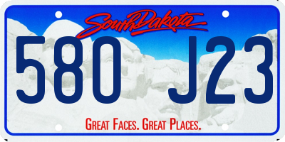 SD license plate 58OJ23