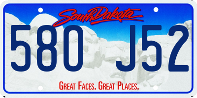 SD license plate 58OJ52