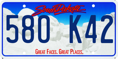 SD license plate 58OK42