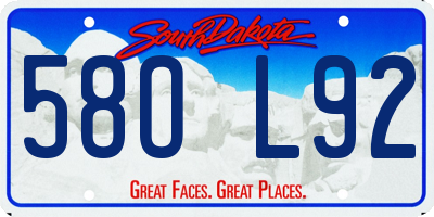SD license plate 58OL92
