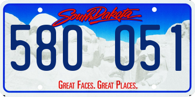 SD license plate 58OO51