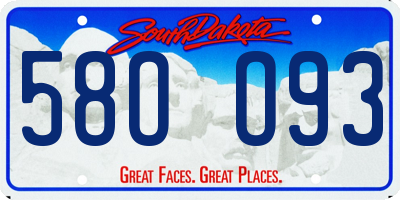 SD license plate 58OO93