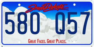 SD license plate 58OQ57