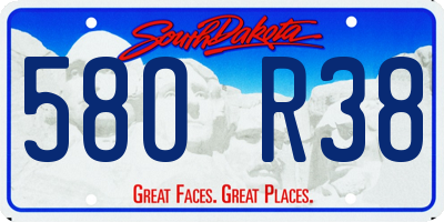 SD license plate 58OR38
