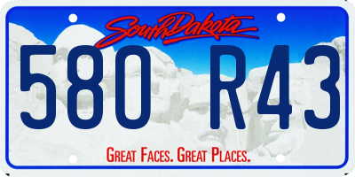 SD license plate 58OR43