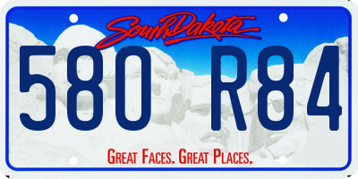 SD license plate 58OR84