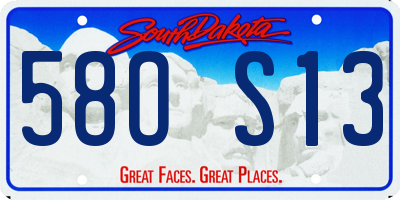 SD license plate 58OS13