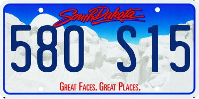 SD license plate 58OS15