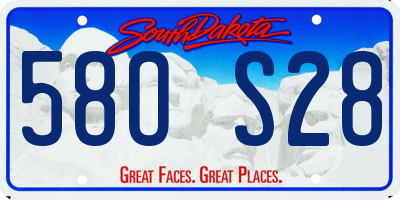 SD license plate 58OS28