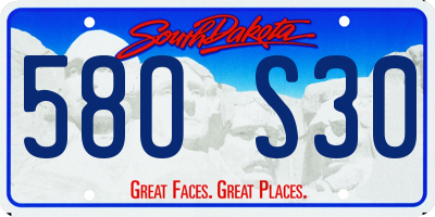 SD license plate 58OS30