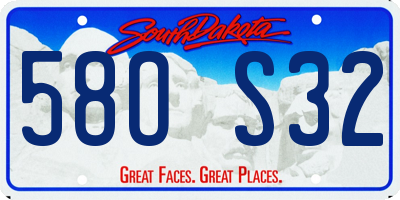 SD license plate 58OS32