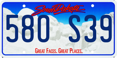 SD license plate 58OS39