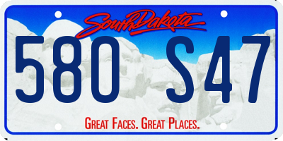 SD license plate 58OS47