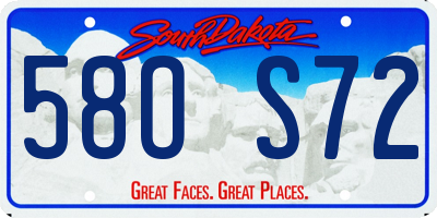 SD license plate 58OS72