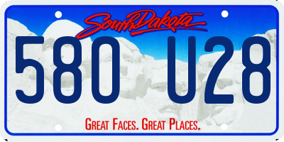 SD license plate 58OU28