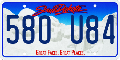 SD license plate 58OU84