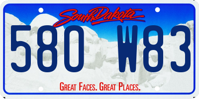 SD license plate 58OW83