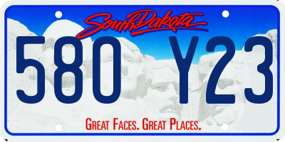 SD license plate 58OY23
