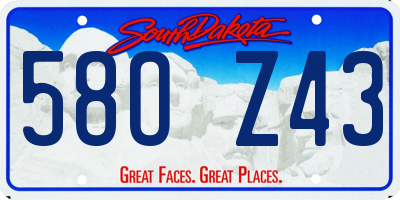 SD license plate 58OZ43