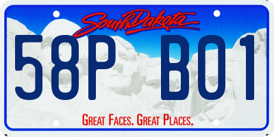 SD license plate 58PB01
