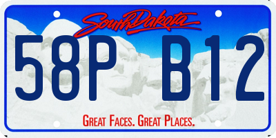 SD license plate 58PB12