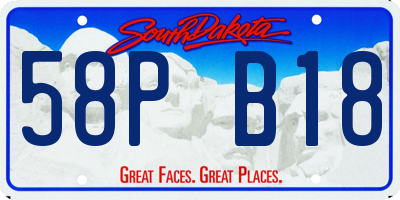 SD license plate 58PB18