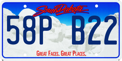 SD license plate 58PB22