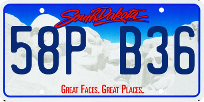 SD license plate 58PB36
